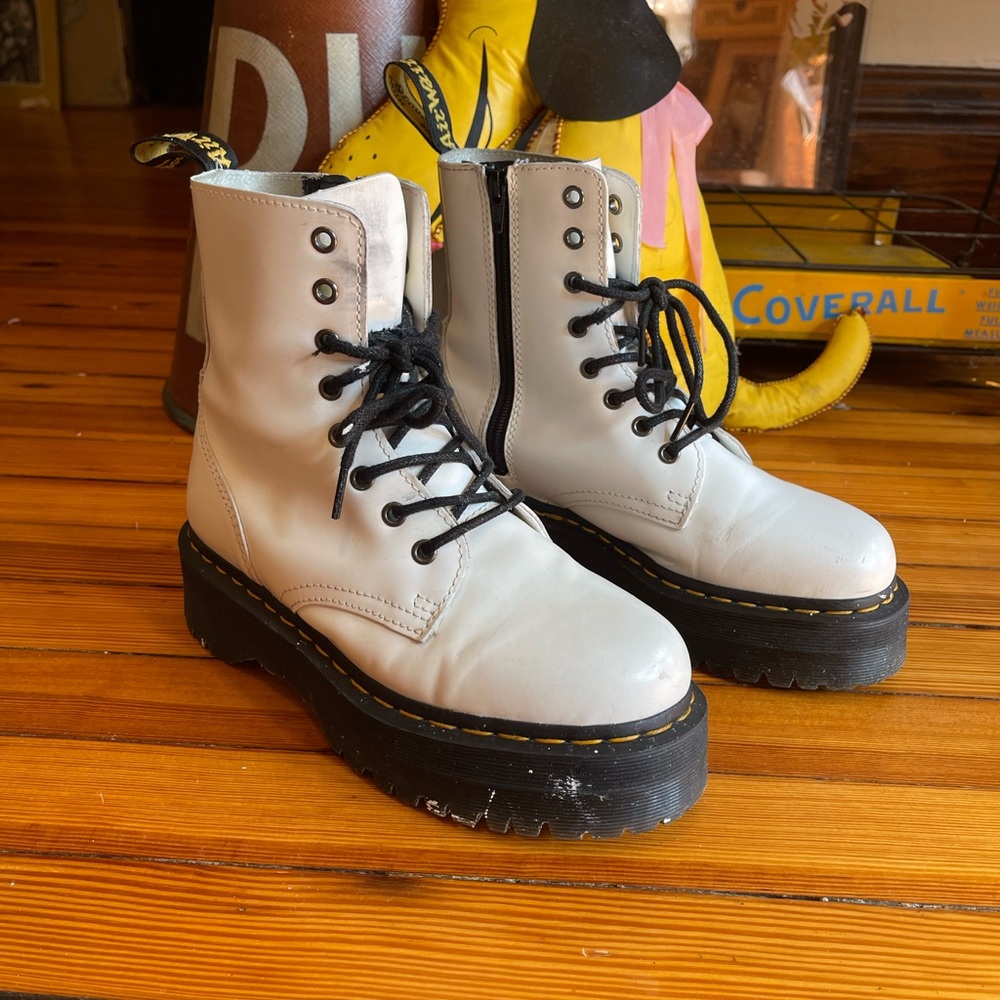 Dr. Martens White Jaden Platforms